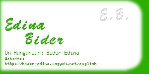 edina bider business card